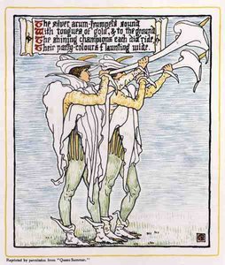Trompetere med liljer, fra Queen Summer af Walter Crane