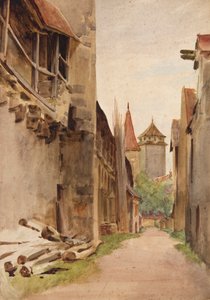 Baggade, Rothenburg (akvarel) af Walter Frederick Roofe Tyndale