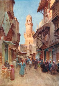 El-Gamaliyeh, Cairo (farvelitografi) af Walter Frederick Roofe Tyndale
