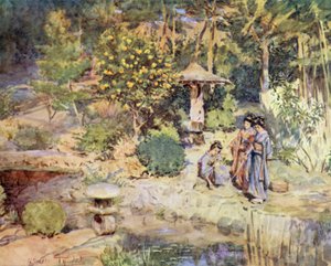 Fiskeri efter guldfisk ved en vinterfest, Atami af Walter Frederick Roofe Tyndale