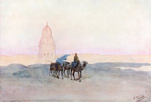 Nær kaliffernes grave, Cairo (farvelitografi)