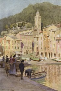 Portofino, Italien (farve litho) af Walter Frederick Roofe Tyndale