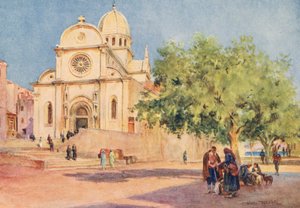 Katedralen i Šibenik (farvelitografi) af Walter Frederick Roofe Tyndale
