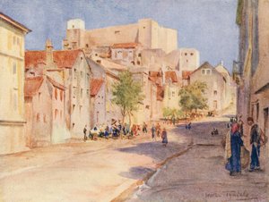 The High Street, Sebenico (farvelitografi) af Walter Frederick Roofe Tyndale