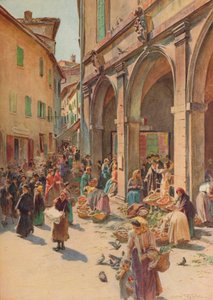 Markedet i Montepulciano, c1900 1913 af Walter Frederick Roofe Tyndale