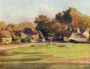 The New Forest: Swan Green, Lyndhurst (farve litho) af Walter Frederick Roofe Tyndale