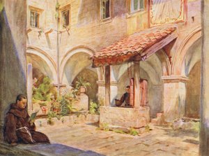 Det øvre kloster i San Francesco, Ragusa (farvelitografi) af Walter Frederick Roofe Tyndale