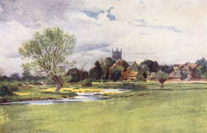 Wessex: Bere Regis (farvelitografi) af Walter Frederick Roofe Tyndale