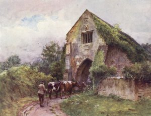 Wessex: Indgangsportal, Cleeve Abbey (farvelitografi) af Walter Frederick Roofe Tyndale