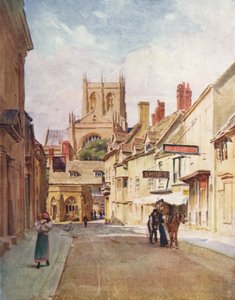 Wessex: Long Street, Sherborne (farvelitografi) af Walter Frederick Roofe Tyndale