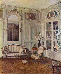 White Salon i St. Brice, Frankrig, House of Edith Wharton, Louis XVI stil, omkring 1760-70 (farve litho)