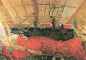 B.79 Walter Gramatté. Die Genesende. Den rekonvalescente (Sonia Gramatté). 1921 af Walter Gramatte