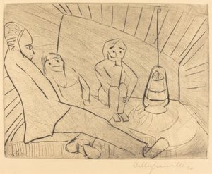 Tre personer i et Atelier af Walter Gramatte