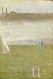 Japanske figurer på Chelsea Embankment af Walter Greaves