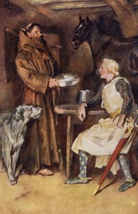 Illustration til Ivanhoe af Sir Walter Scott (farve litho)