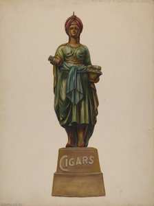 Cigarbutiksfigur, ca. 1937. af Walter Hochstrasser
