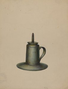 Olielampe af tin, ca. 1938.