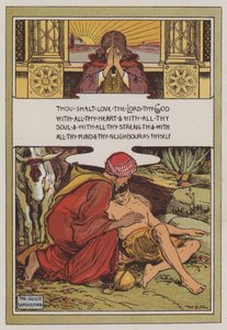 Den barmhjertige samaritaner (farve litho) af Walter Jenks Morgan