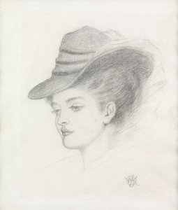 Emily Renshaw, kunstnerens hustru (blyant på papir)