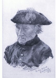En Chelsea-pensionist, fra magasin eller bogkilde ukendt (farve litho) af Walter Langley