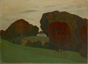 Dansk parklandskab med villa af Walter Leistikow