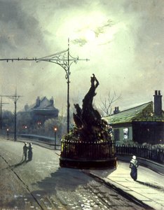 The Original Oak at Night, i Headingley (olie om bord) af Walter Linsley (attr. to) Meegan