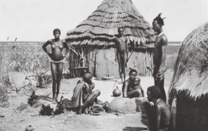 Negro-idyl ved Abwong (s/h-foto) af Walter Mittelholzer