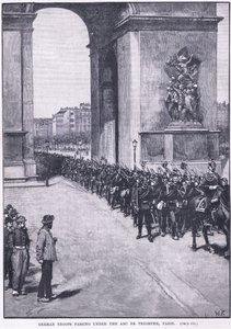 Tyske tropper passerer under Triumfbuen 1871 e.Kr af Walter Paget