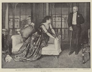 Mrs Patrick Campbell (Agnes Ebbsmith) og Mr Hare (Duke of St Olpherts) i The Notorious Mrs Ebbsmith, på Garrick Theatre