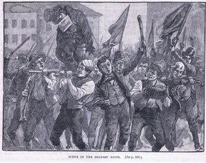 Scene fra optøjerne i Belfast 1864 e.Kr. af Walter Paget