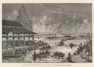 Hertugen og hertuginden af Connaught på Ceylon, Illumination af havnen af Walter Paget