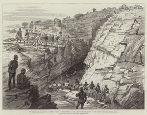 Khartoum-ekspeditionen, Gakdul Wells, på ørkenmarchen, der passerer vand ned til tropperne fra den øvre brønd