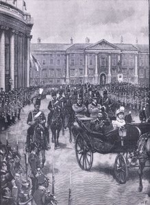 Besøget af hertugen og hertuginden af York i Dublin, illustration fra Cassells History of England, 1900-tallet af Walter Paget