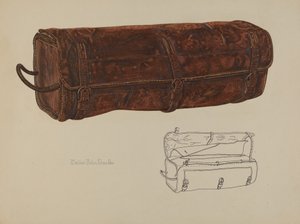 Posttaske i læder, ca. 1938.