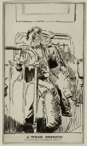 Et svagt forsvar, ca. 1911 (ætsning) af Walter Richard Sickert