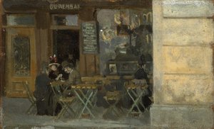 Cafe i Dieppe, ca. 1884-5 af Walter Richard Sickert