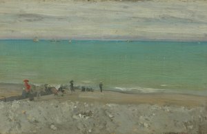 La Plage, Dieppe, ca. 1885 (olie på panel) af Walter Richard Sickert