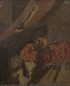 Rødmønstret bluse, ca. 1907 (olie på lærred) af Walter Richard Sickert