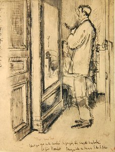 The New Tie, ca. 1922 (pen & blæk og vask på papir) af Walter Richard Sickert