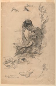 Studie til illustration af Walter Shirlaw