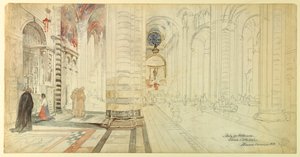 Studie til akvarel, Siena-katedralen af Walter Shirlaw
