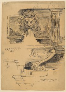Studie af et springvand, Italien af Walter Shirlaw