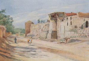 Traditionelt sted, hvor Paulus blev svigtet i en kurv, Damaskus af Walter Spencer Stanhope Tyrwhitt