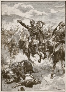The Black Prince at the Battle of Crecy, illustration fra 