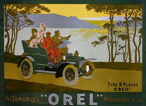 Annonce for Orel biler (farve litho) af Walter Thor