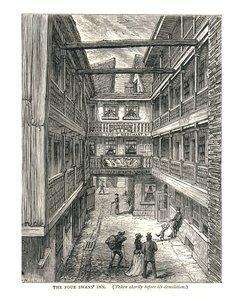 The Four Swans Inn kort før nedrivning, 1878