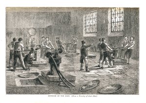 Møntens indre fra en tegning fra omkring 1800, 1878