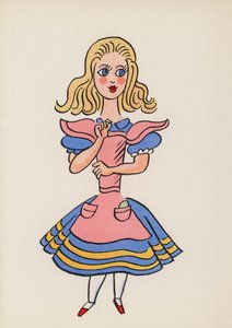 Figurer fra børnebøger: Alice i Eventyrland (farvelitografi)