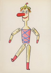 Figurer fra børnebøger: Pinocchio (farvelitografi) af Walter Trier