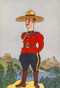 Walter Triers skøre kostumer: Canada (farvelitografi) af Walter Trier